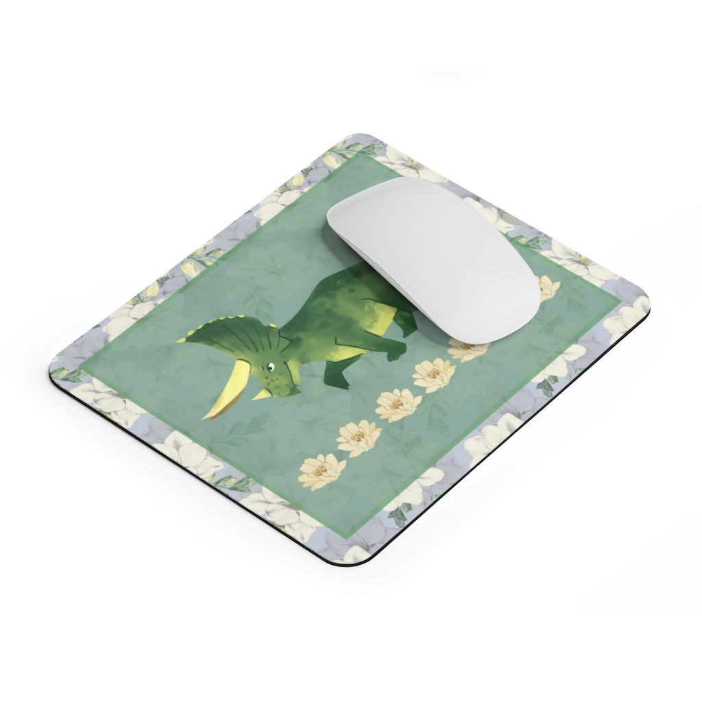 Watercolor Triceratops Mouse Pad