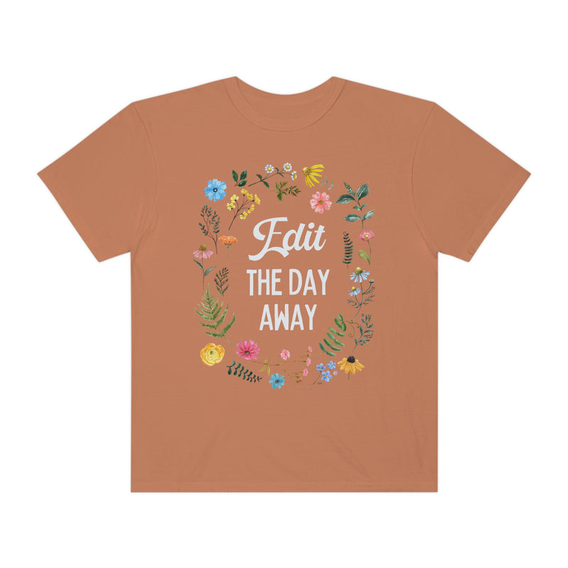Cottagecore Editing Day Tee Shirt: Floral Aesthetic Tee